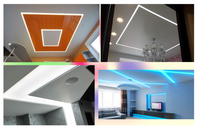 Installation Of Led Lines In The Ceiling Plasterboard