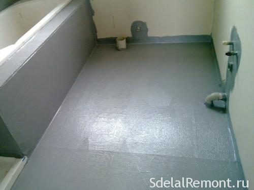 Liquid floor waterproofing