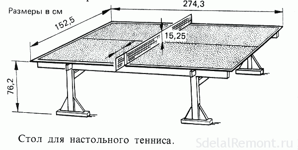 Расстояние от теннисного стола