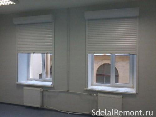 Shutters on the windows in the apartment