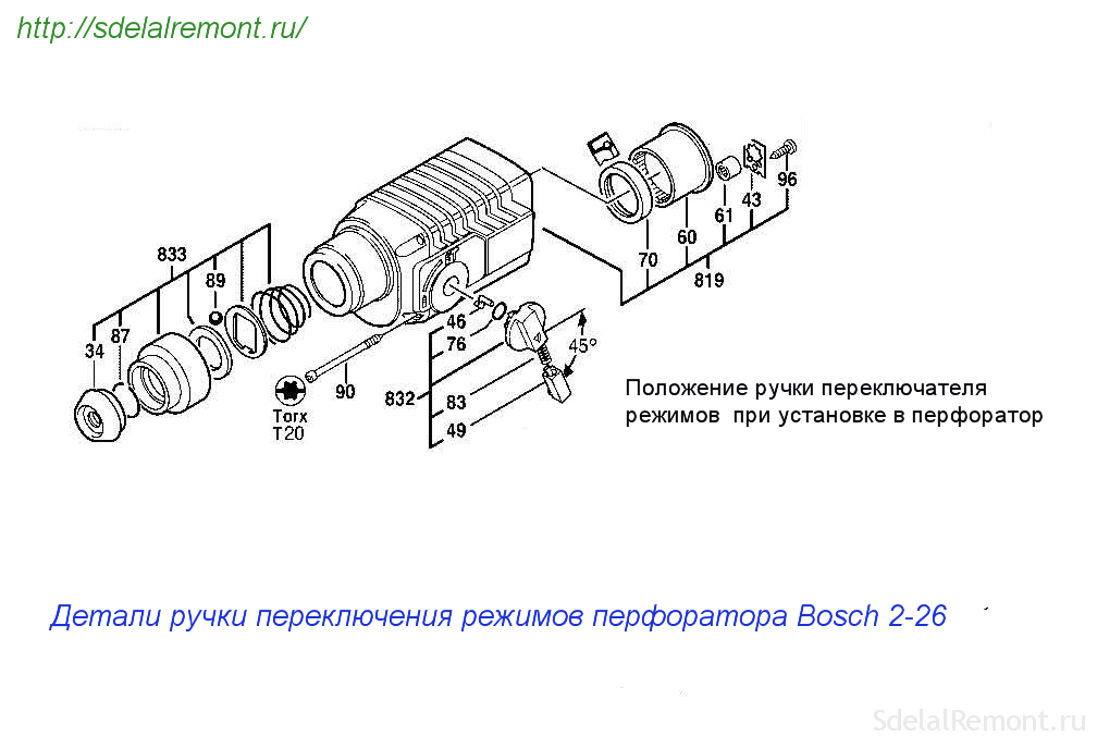 Схема сборки перфоратора кратон