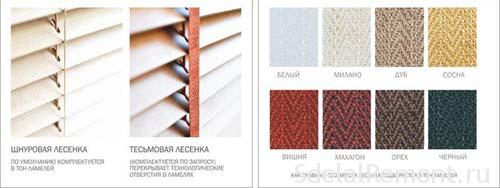 Wooden blinds for plastic windows 