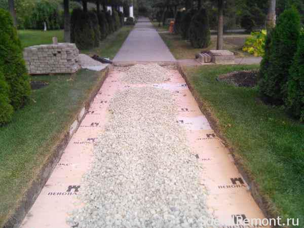 with polystyrene path