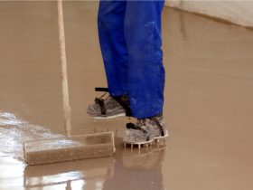 Pouring floor filler