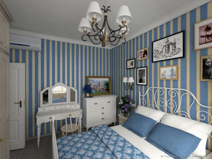 striped bedroom