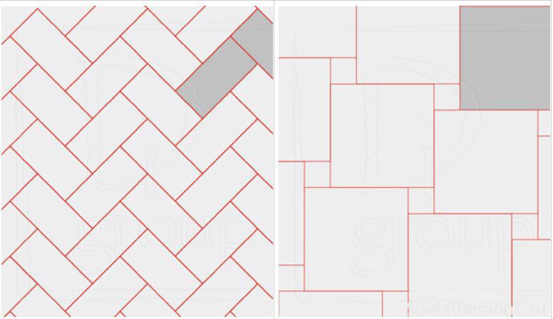 Схема укладки керамогранита 1200х600