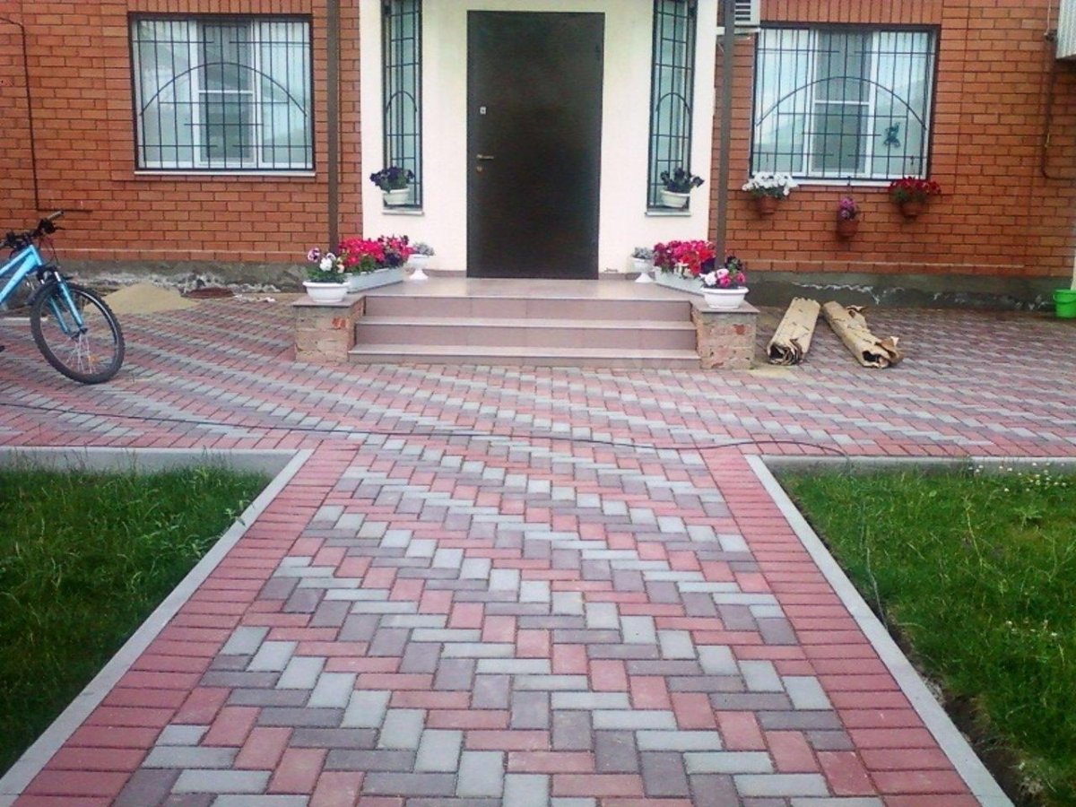 тротуарная плитка перед домом дизайн