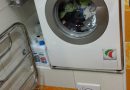 How to install a washing machine in a small tub above the toilet