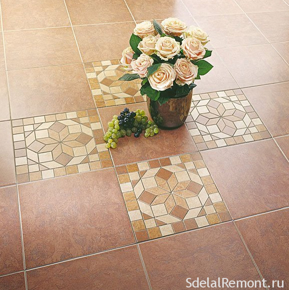 options for laying tiles on the floor:a photo