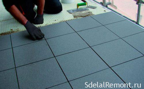 how to put the tiles on the balcony 
