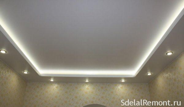 гипсокартонные потолки с подсветкой