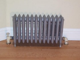 Cast iron radiators on legs