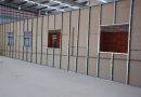 Production plasterboard partitions using beam profile or