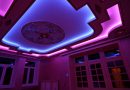 LED ribbon in the design of the apartment ceiling