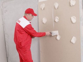 gluing drywall