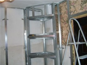 The shelves of plasterboard