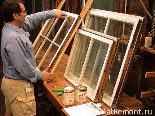 Repair of wooden window frames 