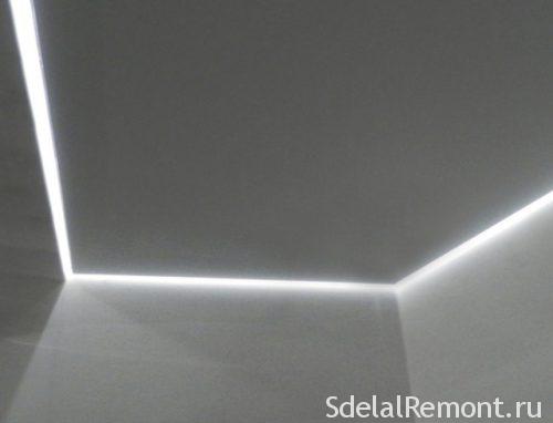 Потолок из гипсокартона с подсветкой