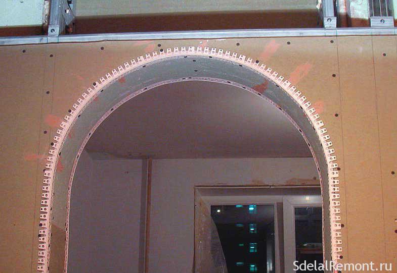 How to make the installation of arches made of plasterboard with video