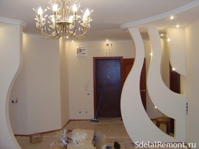 The partition in the living room of plasterboard