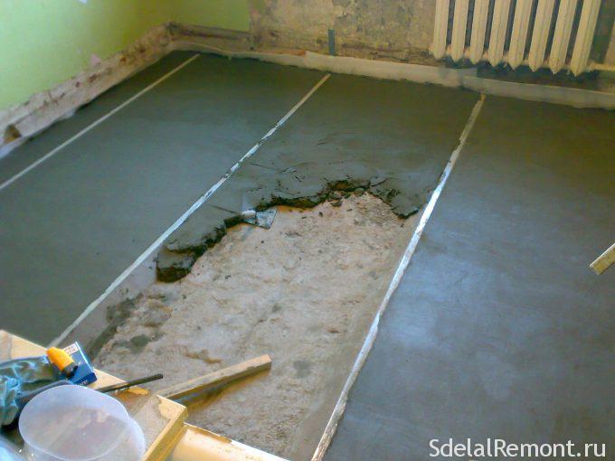 Как исправить не ровно залитый бетон