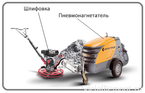 Полусухая стяжка пола пневмонагнетателем