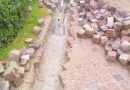 Method of laying paving slabs on different grounds