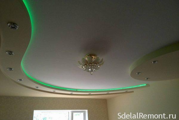 Двухуровневый потолок с подсветкой: лучшие решения